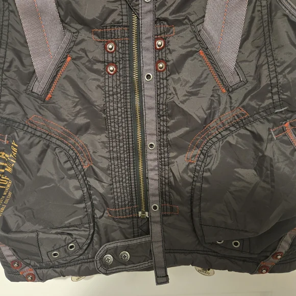 Dark Gray 100% Nylon Tactical Streetstyle Zip Up Vest with Pockets - Picture 4 of 6